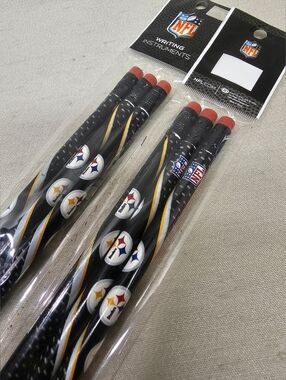 NFL Pittsburgh Steelers Black Team Logo Pencils with Erasers